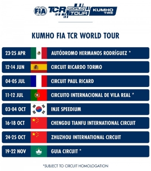 FIA TCR World Tour 2026 calendar unveiled