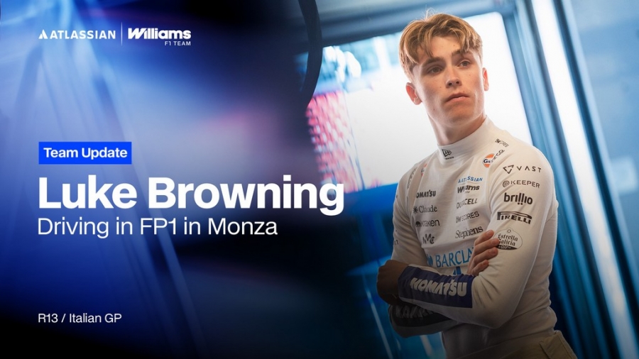 Luke Browning return with Williams F1 Team during FP1 in Italy