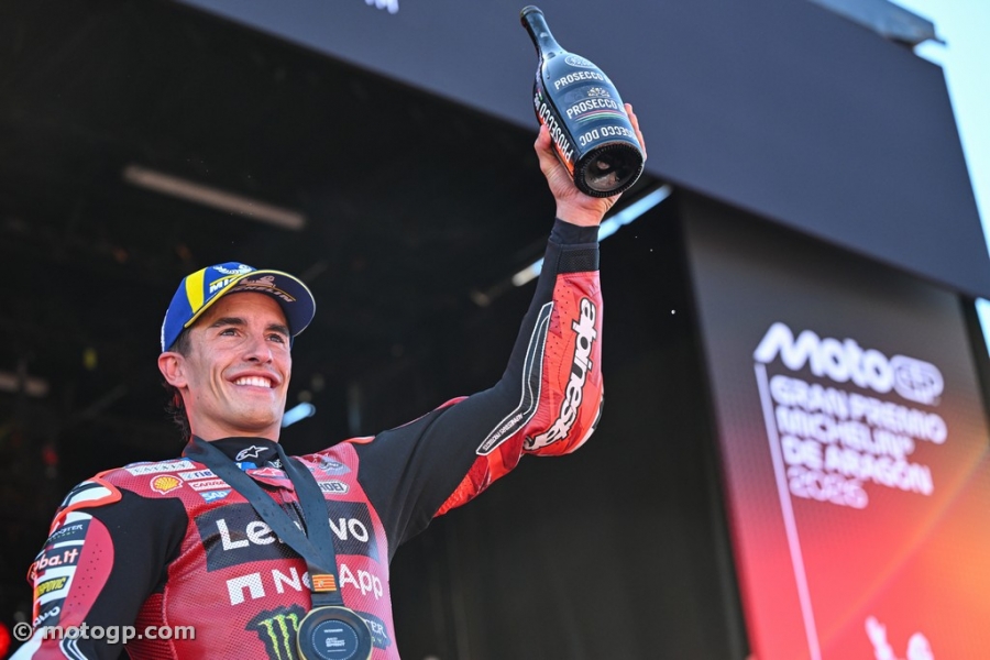 Marc Marquez retaliates to hold off Alex Marquez for Aragon gold