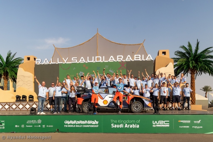 Hyundai Motorsport took a resounding double podium at Rally Saudi Arabia