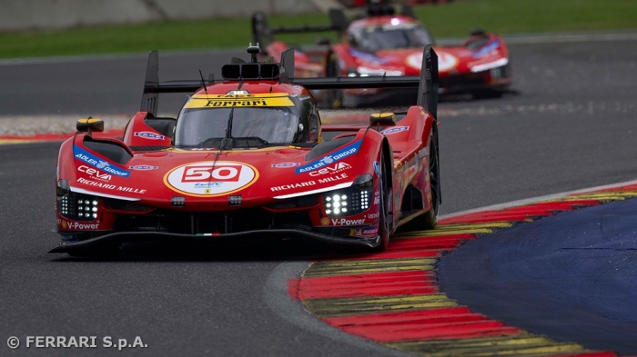 Ferrari 499Ps at Le Mans after three consecutive triumphs