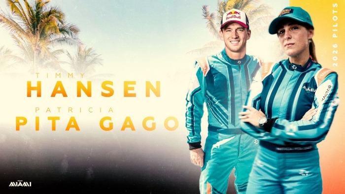 E1 Team Miami announces Timmy Hansen and Patricia Pita Gago as 2026 pilots