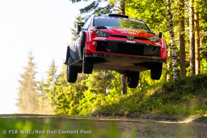 Pajari inherits Finland lead after Ogier crashes out