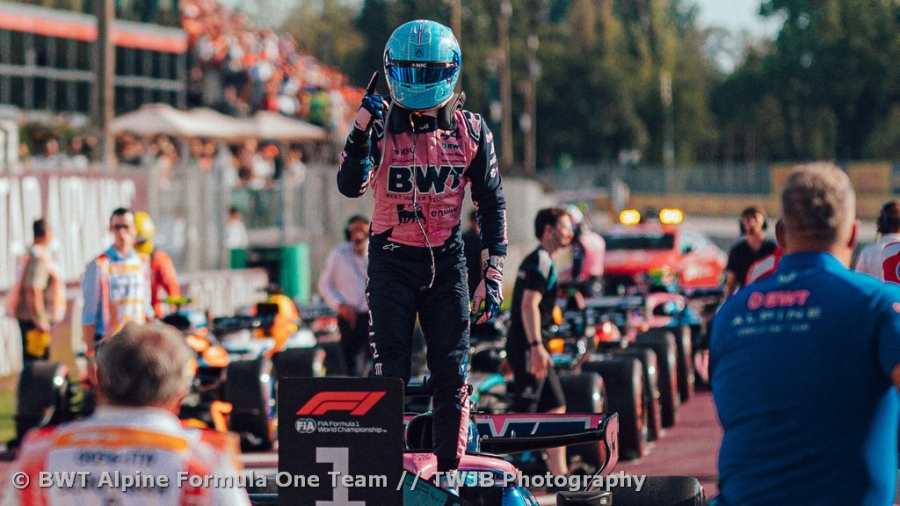 Alpine Formula One Team on pole at Monza