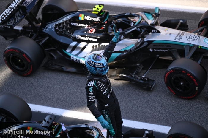 George Russell on pole in Barcelona