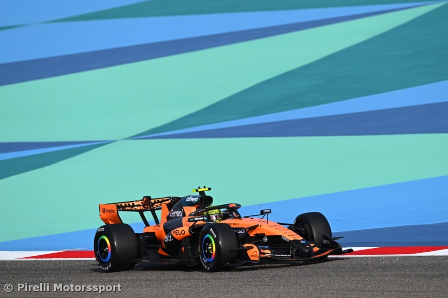 Norris leads on opening day of testing