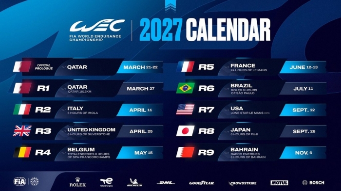 FIA WEC reveals nine-round 2027 calendar as series expands
