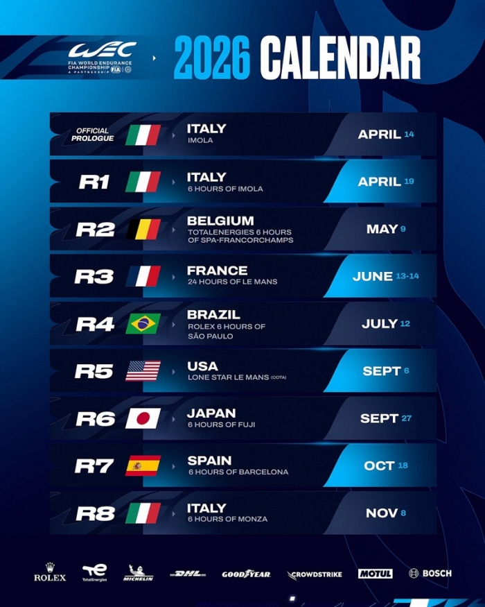 FIA WEC and FIA confirm venues for final two rounds of 2026