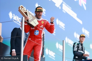 Hamilton paints Barcelona red